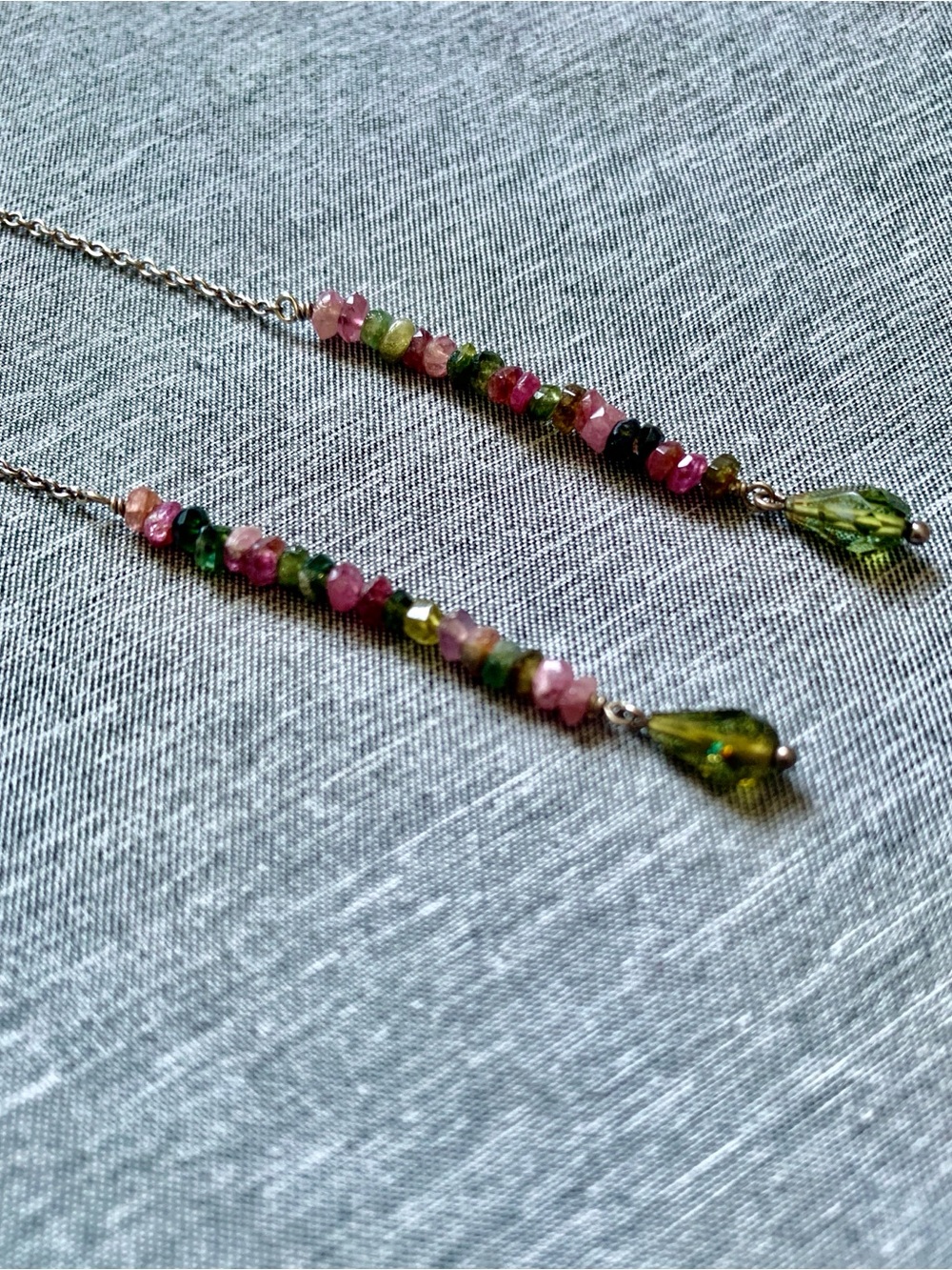 Chan Luu Threader Earrings - Tourmaline - Picture 3 of 10